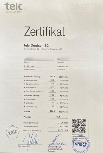 شهادة telc Deutsch B2